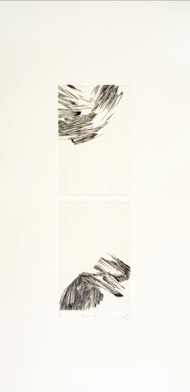 Carole Beugniet, Sans titre, 2022, burin, 54 x 26,5 cm