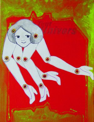 Romain Van Wissen, Tout l'Univers, acrylique sur toile, 31 x 24 cm, 2025