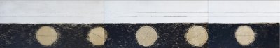 Brigitte Corbisier, La Roue du temps, 2010, triptyque, gravure à la pointe sèche, 26 x 276 cm. 