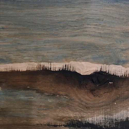 Nadine Fabry, Terre, 2024, encre bois sur papier, 20 x 20 cm